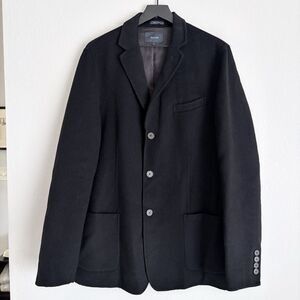 Faconnable Mens Wool Three Button Unlined Blazer Size L Black